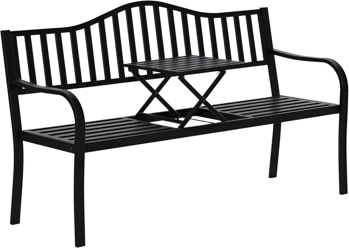2-Sitzer Gartenbank robust Parkbank mit ausziehbarem…