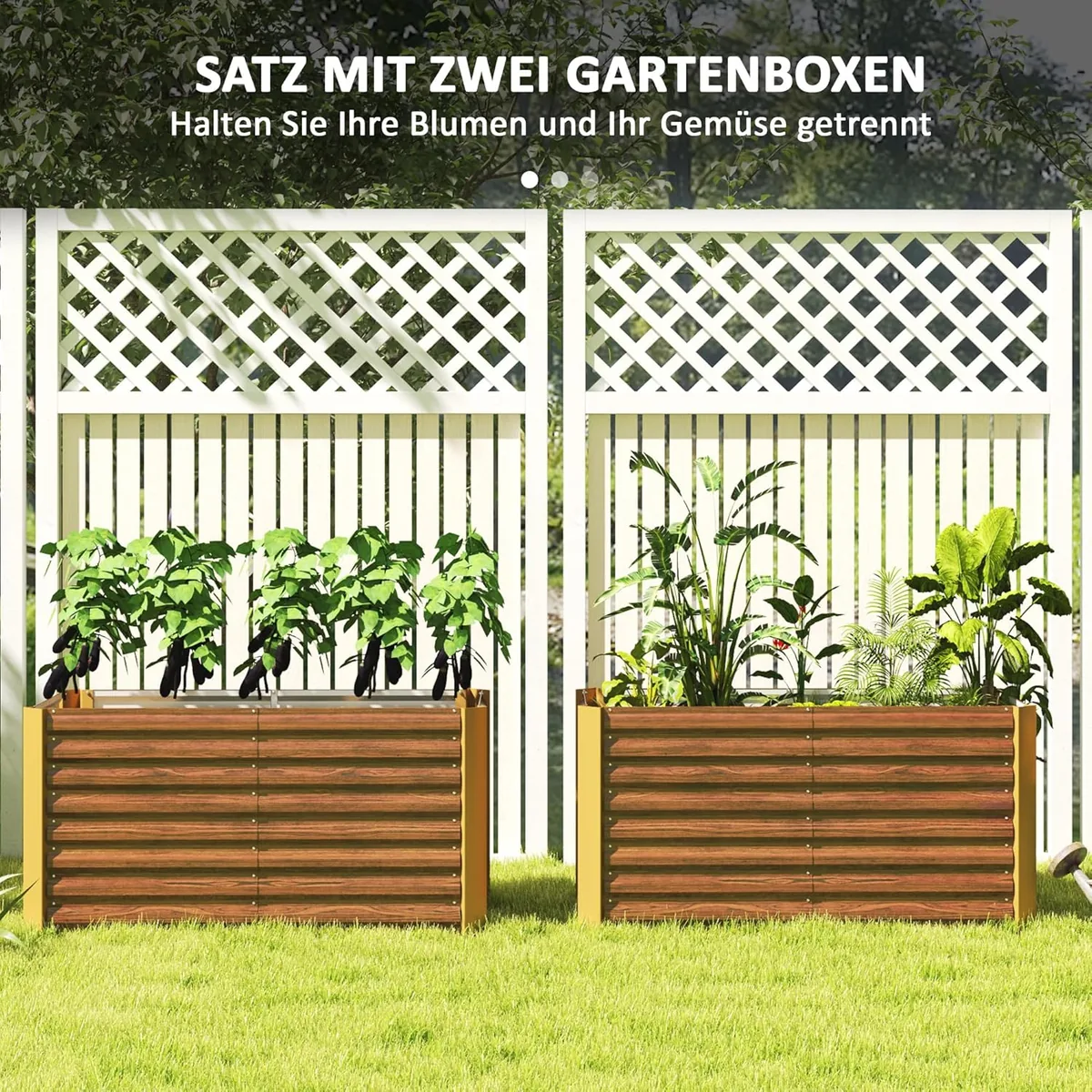 2er-Set Hochbeet Blumenhochbeet witterungsbeständig… — Ansicht 3