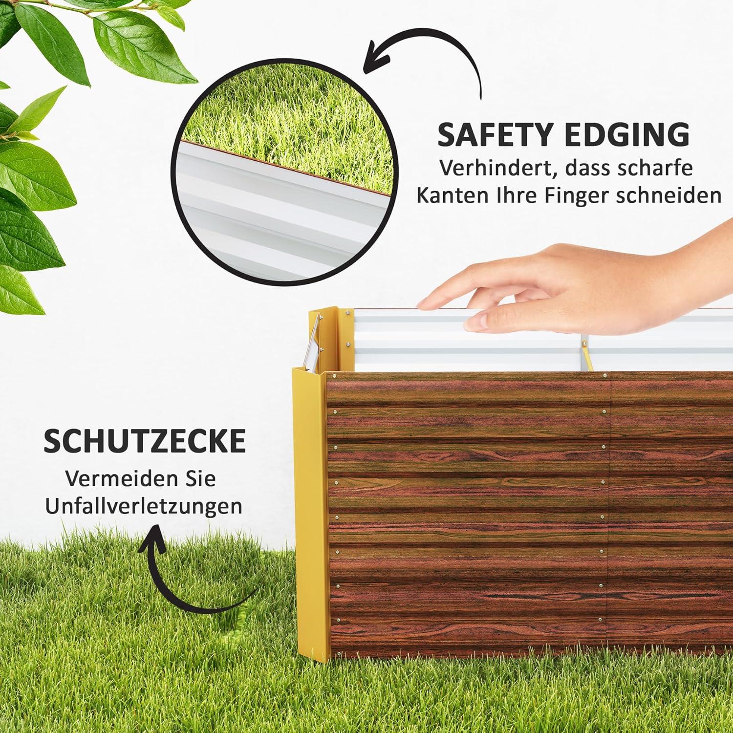 Outsunny 2er-Set Hochbeet Blumenhochbeet witterungsbeständig, Pflanzbeet Frühbeet Gartenbeet Pflanzkübel Pflanzkasten aus Verzinkter Stahl, Blumenkasten für Terrasse & Garten, 120 x 60 x 60 cm — Ansicht 5
