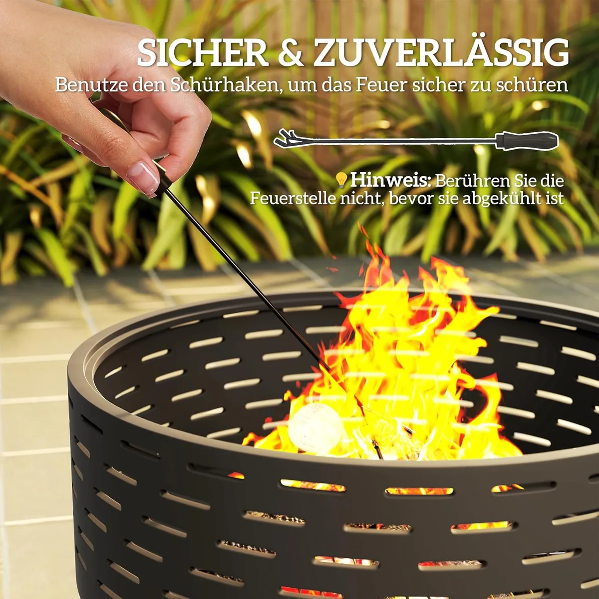 3-in-1 Feuerschale Ø60 x 39cm aus Edelstahl Feuerstelle… — Ansicht 4