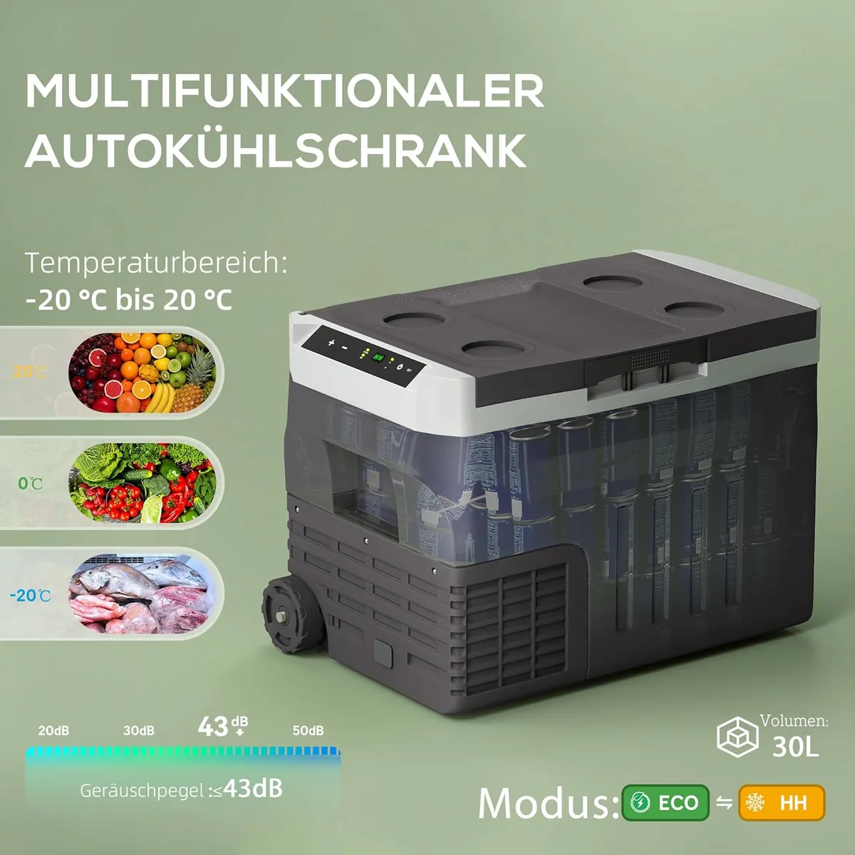 30 Liter Kompressor Kühlbox elektrische Tragbarer… — Ansicht 3