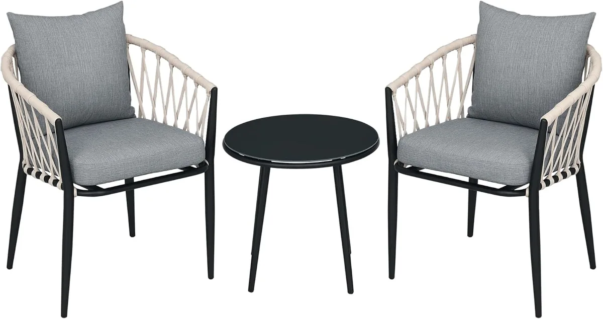 3tlg. Gartenmöbel Set, Garten-Bistroset inkl. 1 Tisch, 2…