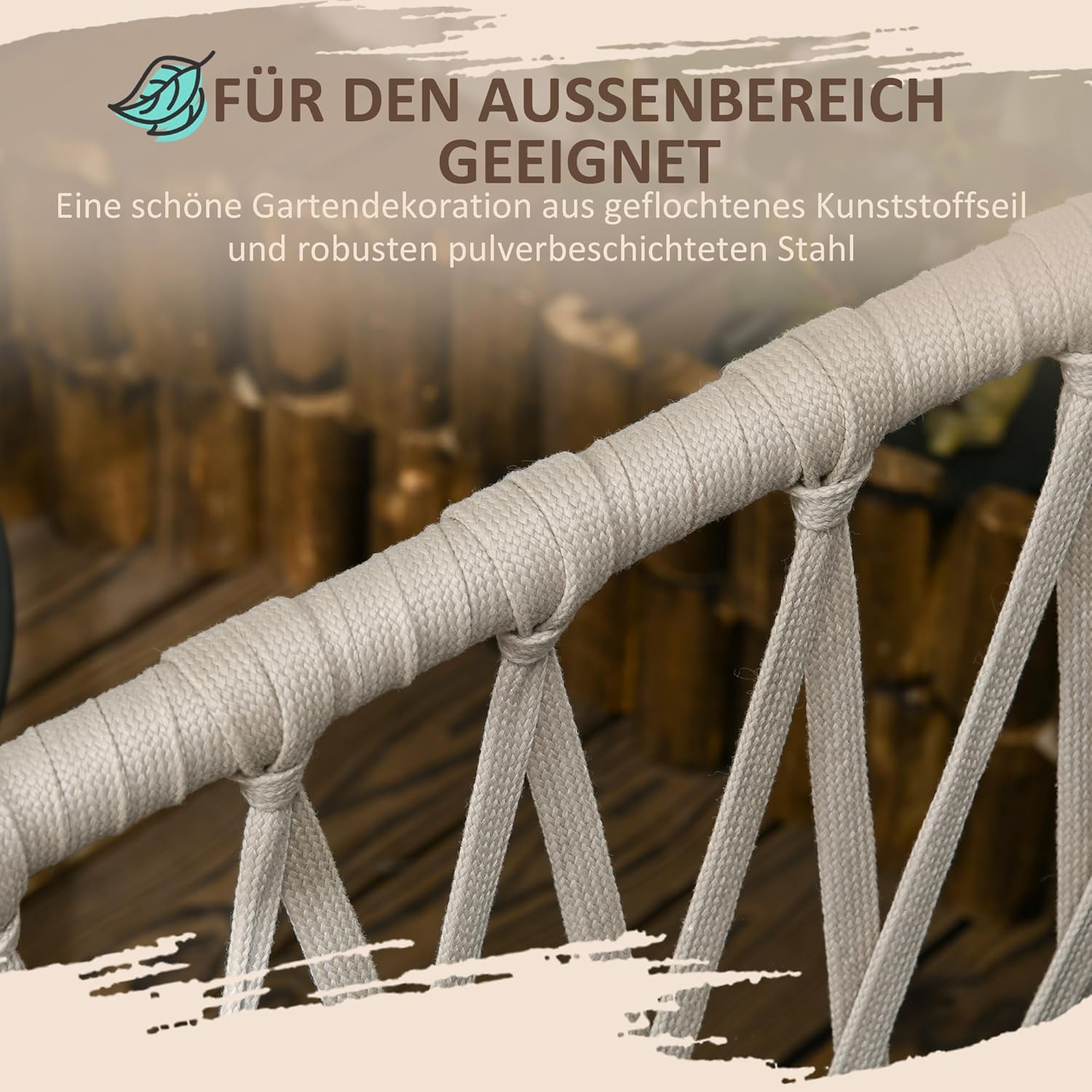 Outsunny 3tlg. Gartenmöbel Set, Garten-Bistroset inkl. 1 Tisch, 2 Stühlen mit Sitzkissen, Balkon-Set, Gartengarnitur für Terrasse, Balkon, Stahl, Grau — Ansicht 5