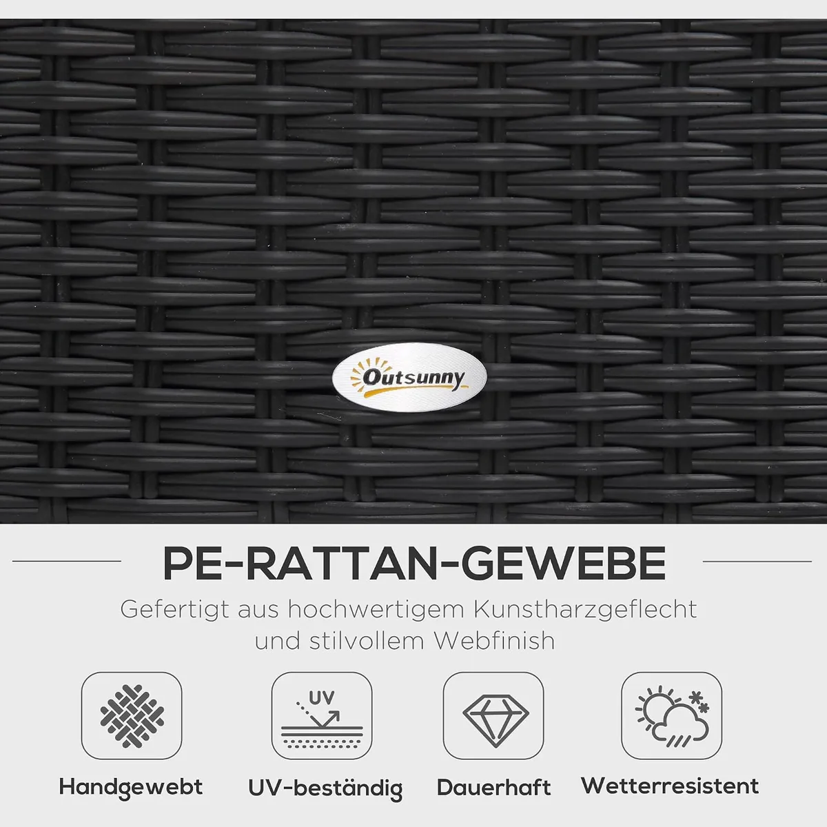 4-TLG. Luxus Polyrattan Gartengarnitur Gartenmöbel… — Ansicht 4