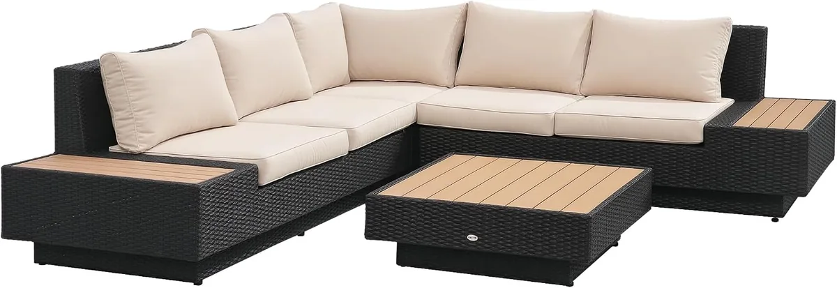 4-TLG. Luxus Polyrattan Gartengarnitur Gartenmöbel…