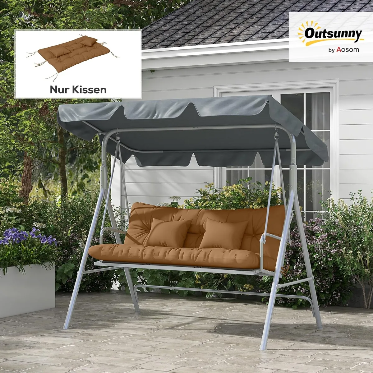 4er-Set Sitzkissen, 150x50 cm wasserabweisend Stuhlkissen… — Ansicht 2