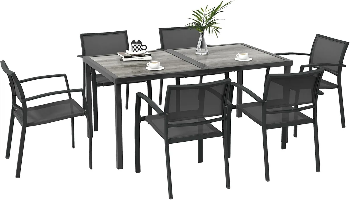 7 TLG. Sitzgruppe Gartenmöbel-Set, Gartengarnitur mit 1…