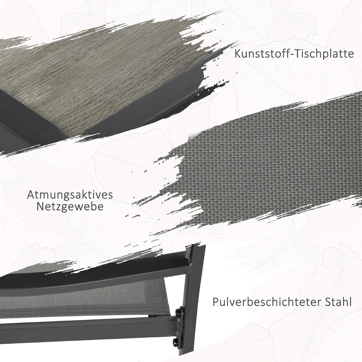 7 TLG. Sitzgruppe Gartenmöbel-Set, Gartengarnitur mit 1… — Ansicht 4
