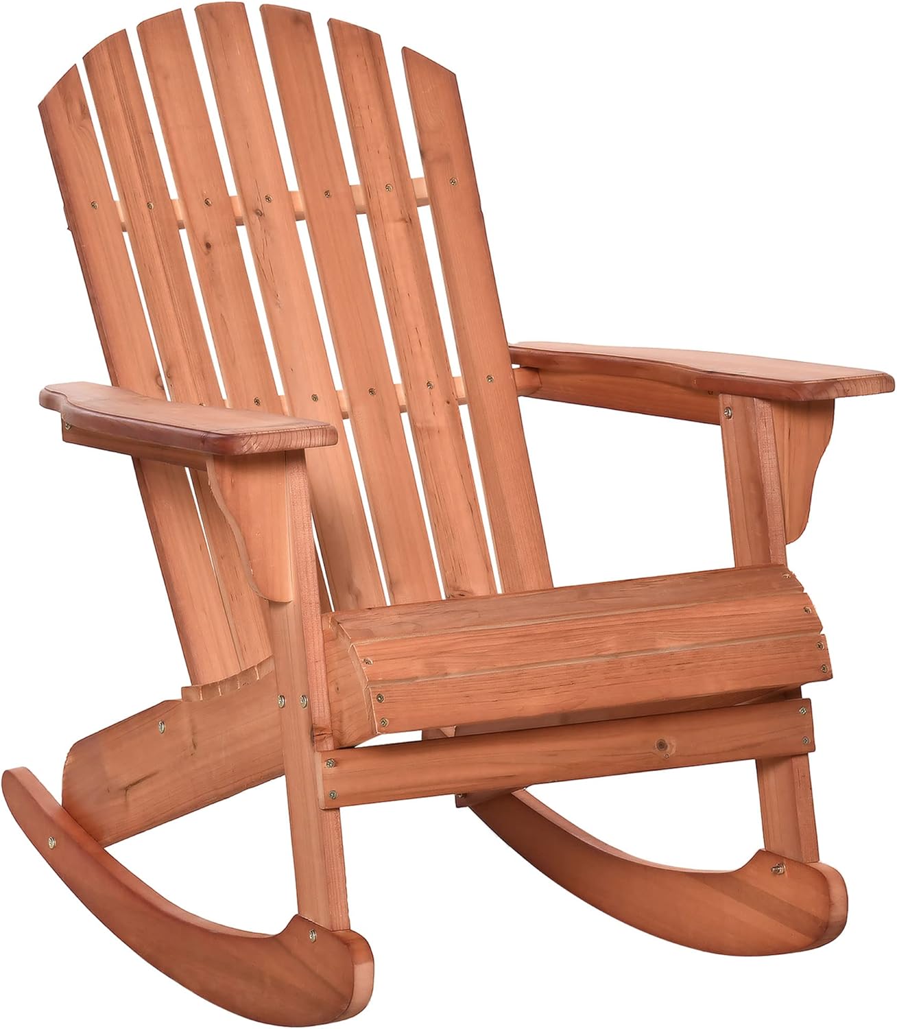 Outsunny Adirondack Gartenstuhl Adirondack Stuhl Gartensessel Gartenmöbel Balkonstuhl Natur 77 x 94 x 97 cm