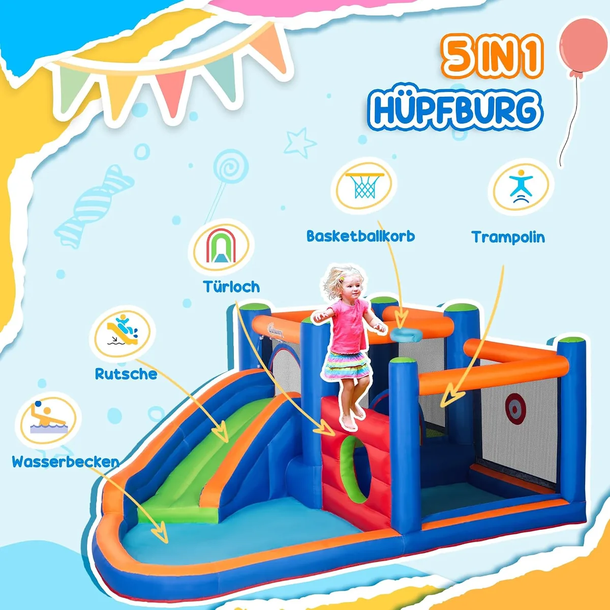 Aufblasbare Hüpfburg Wasserpark mit Gebläse Hüpfburg mit… — Ansicht 3