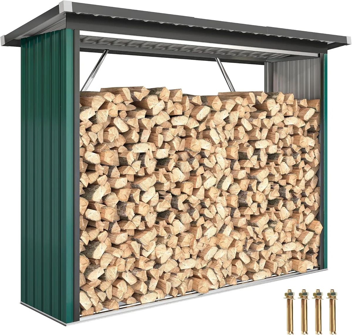 Brennholzunterstand erhöhtes Brennholzregal mit Pultdach…