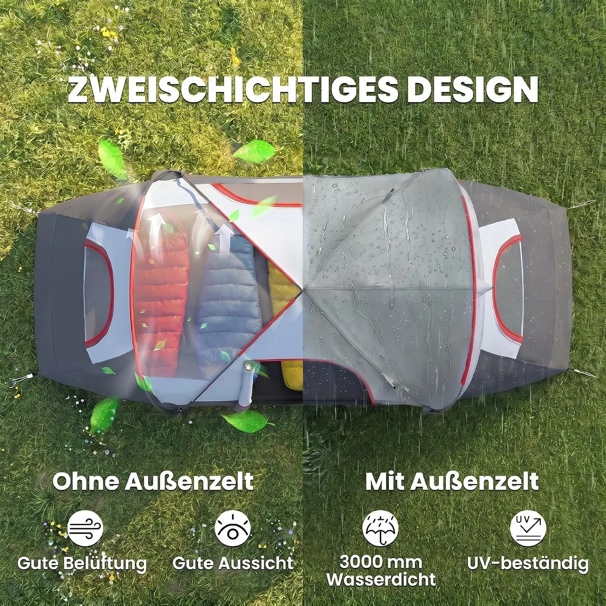 Campingzelt für 5 Personen stabil wasserdicht… — Ansicht 3