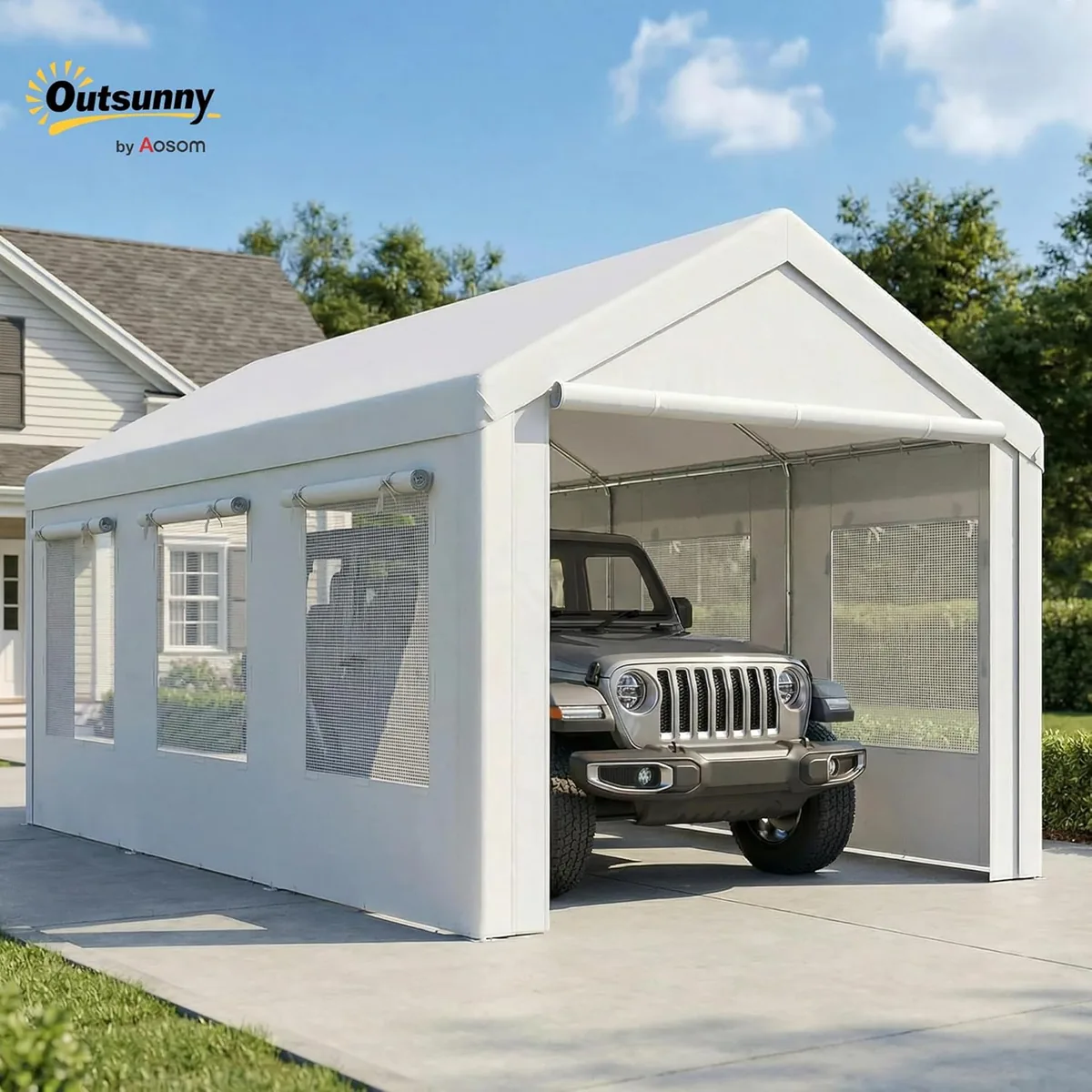 Carport 3 x 6 m UV-Schutz 30+ Mobile Garage mit… — Ansicht 2