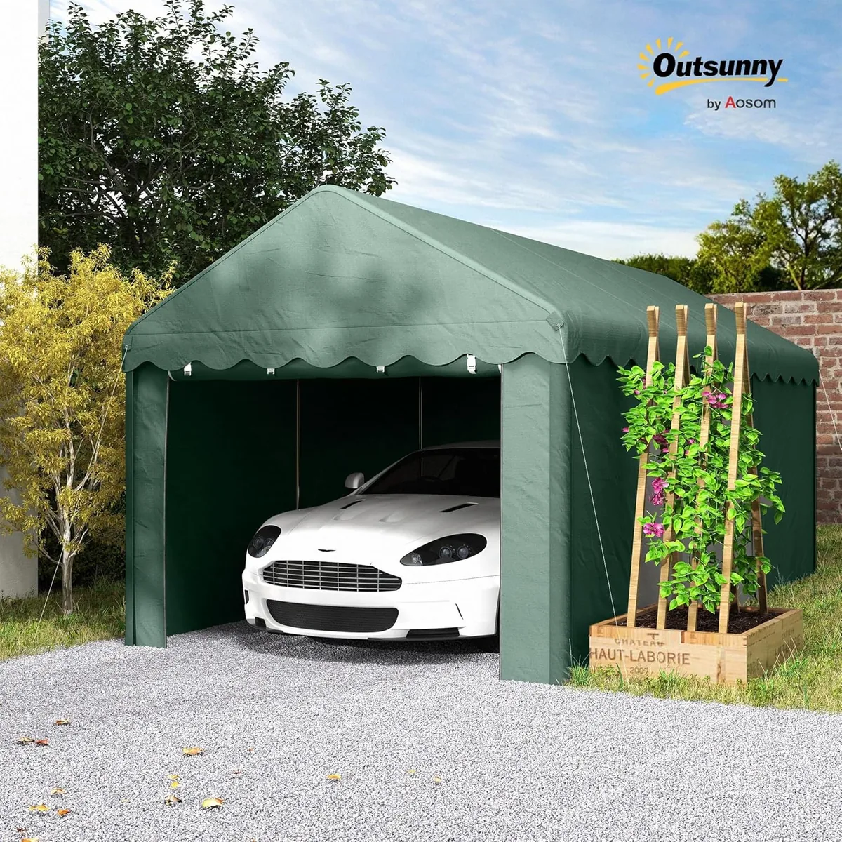 Carport 3x6 m wasserdicht Garagenzelt mit Rolltüren… — Ansicht 2