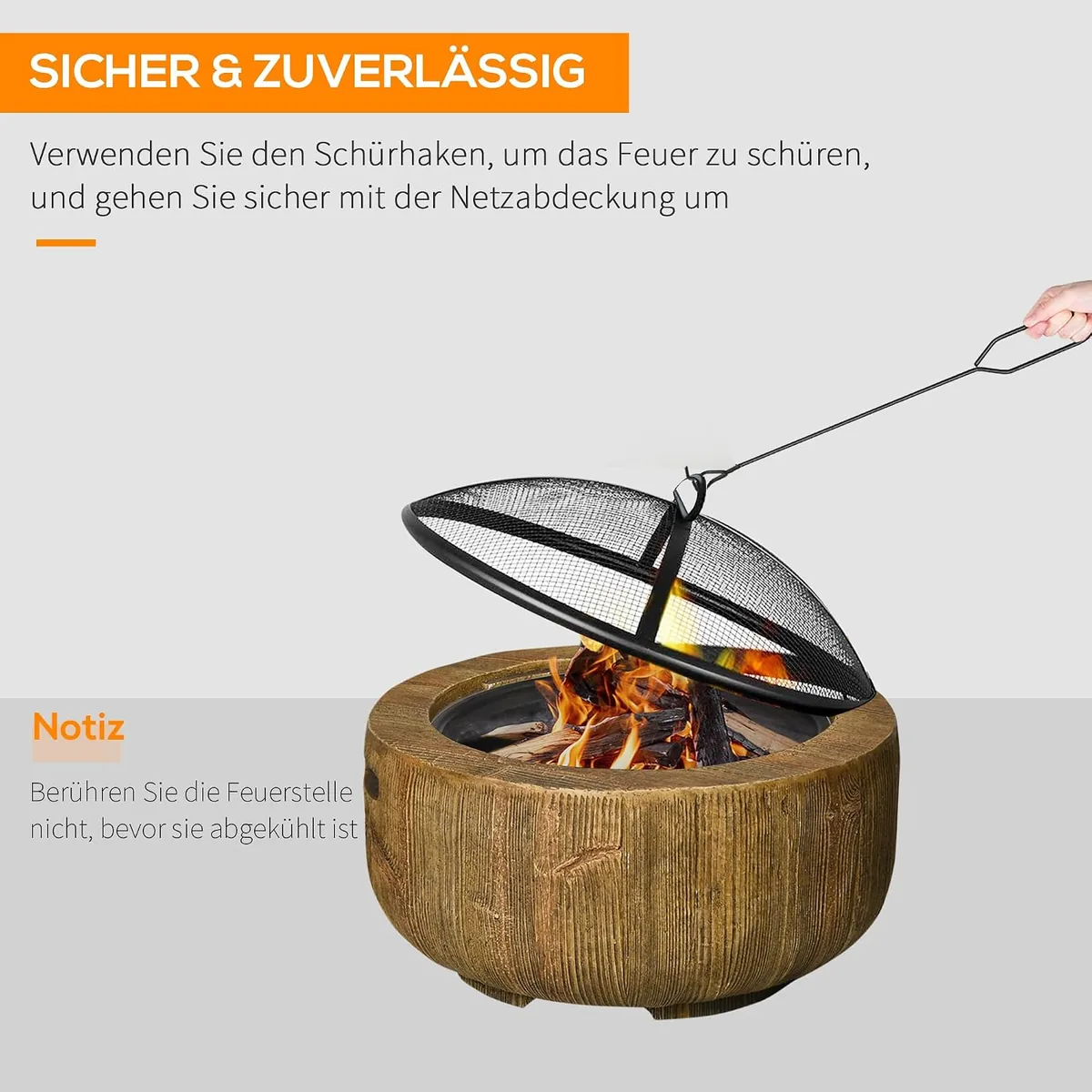 Feuerschale, Feuerstelle mit Deckel, Feuerkorb mit… — Ansicht 4