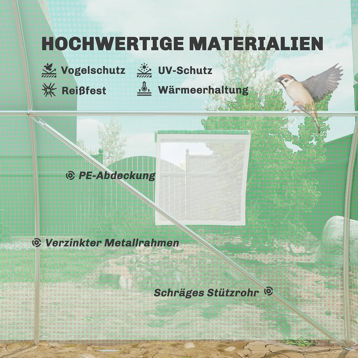 Foliengewächshaus begehbares Polytunnel 6 x 3 m… — Ansicht 3