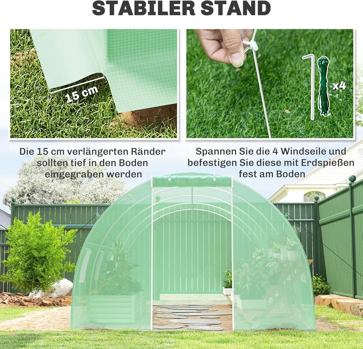 Foliengewächshaus begehbares Polytunnel 6 x 3 m… — Ansicht 4