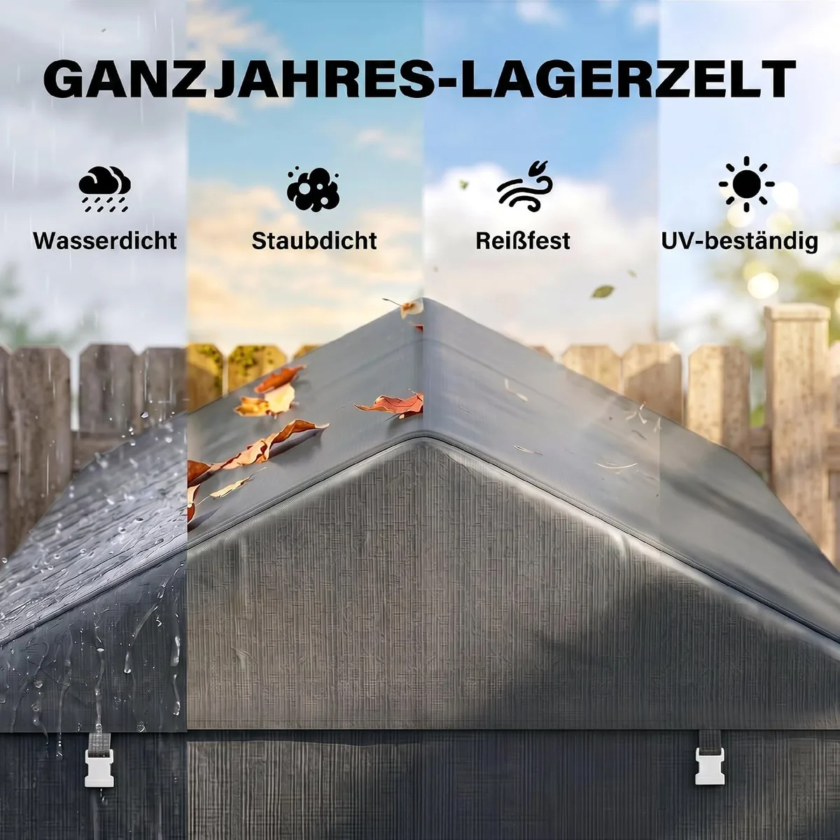 Garagenzelt, 1,6 x 2,18 x 1,72 m Lagerzelt mit UV-Schutz… — Ansicht 3