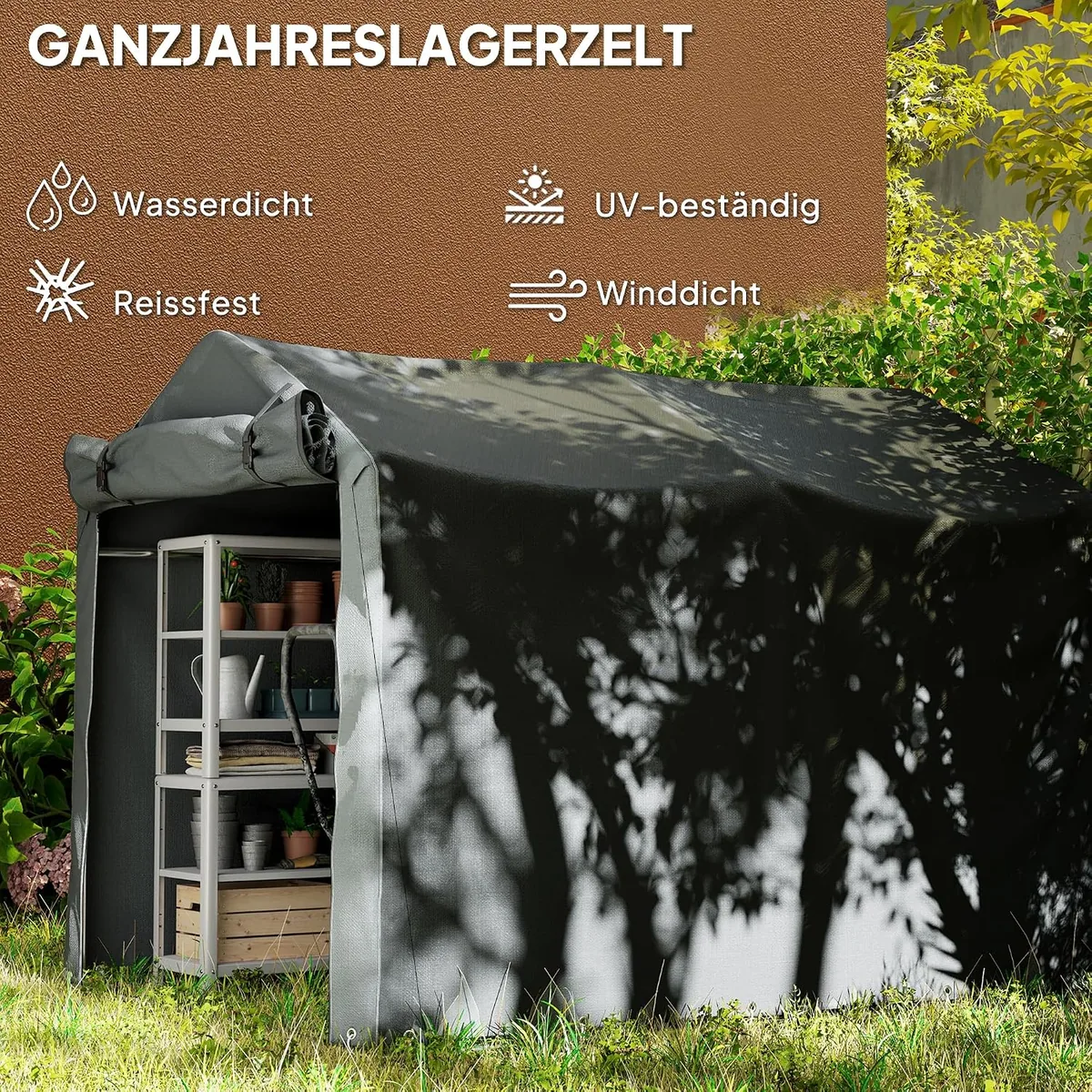 Garagenzelt, wasserdicht Zeltgarage mit Rolltür… — Ansicht 3
