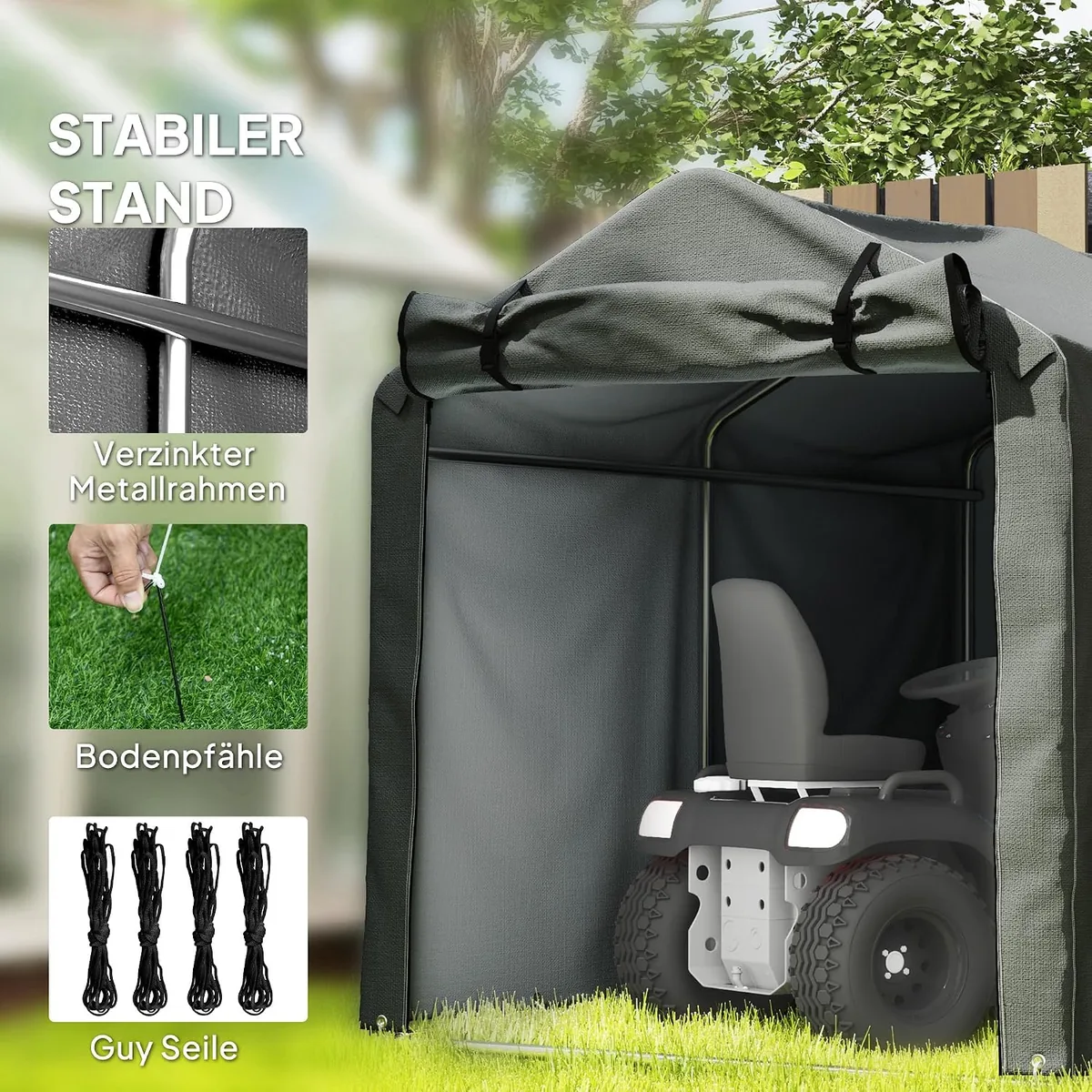Garagenzelt, wasserdicht Zeltgarage mit Rolltür… — Ansicht 4