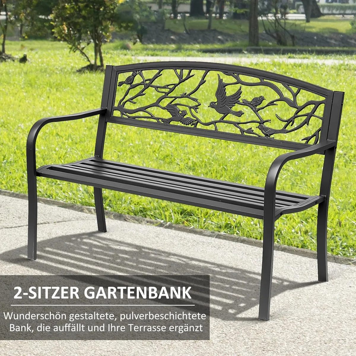 Gartenbank 3-Sitzer Bank Terrasse Landhausstil Chic 127L… — Ansicht 4