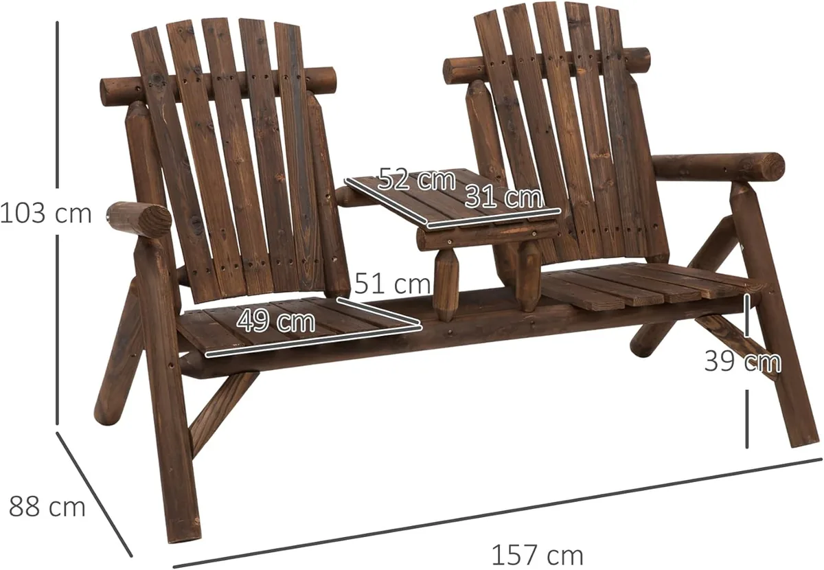 Gartenbank mit Tisch, Gartenmöbel, Sitzbank, 2 Stühle… — Ansicht 3