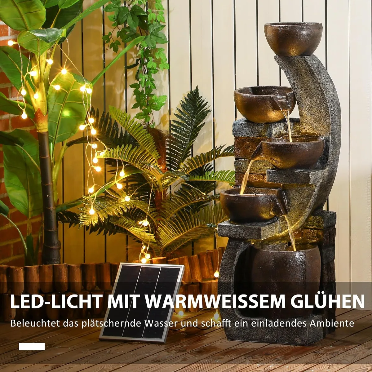 Gartenbrunnen, Solar Springbrunnen, Zierbrunnen mit… — Ansicht 3