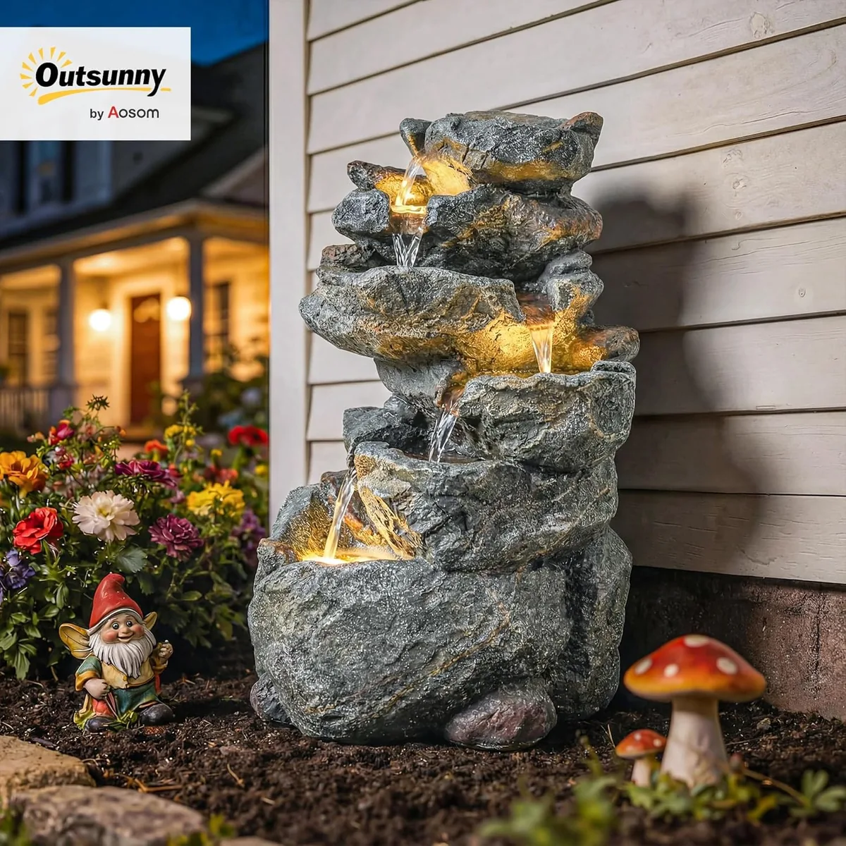 Gartenbrunnen Wasserfall 6 Stufen — Ansicht 2