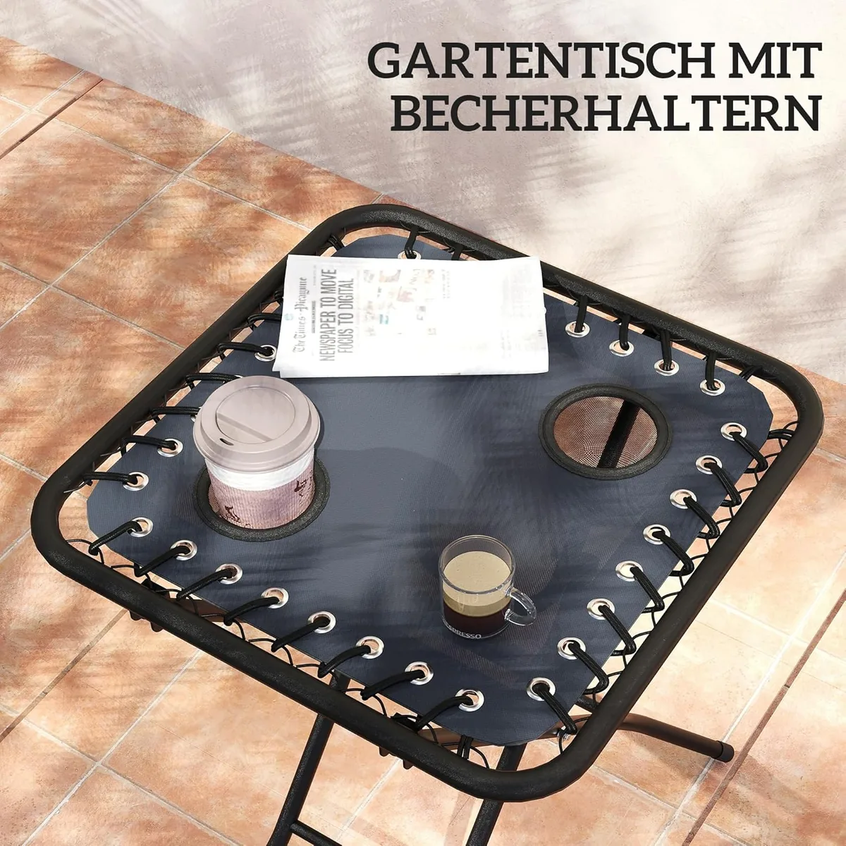 Gartenliege Set 3-TLG. Klappbar Sonnenliege mit Teetisch… — Ansicht 4