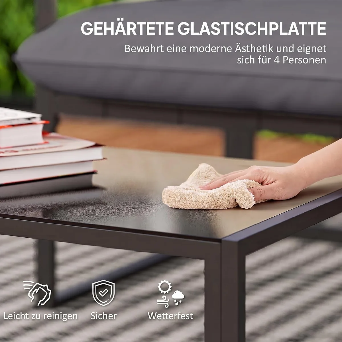 Gartenmöbel Set 4 Personen Stahl wetterfest… — Ansicht 4