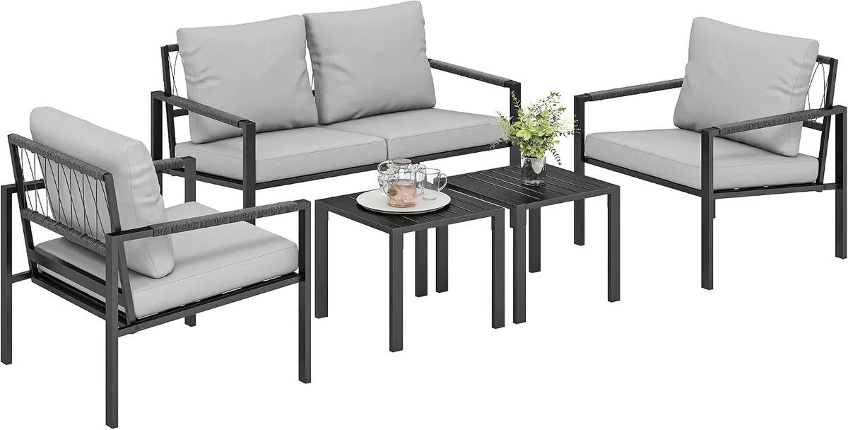 Gartenmöbel Set 4 Personen wetterfest Balkonmöbel-Set mit…