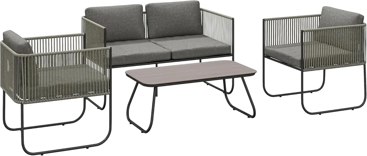 Gartenmöbel Set aus Polyrattan Terrassenmöbel mit Sessel…