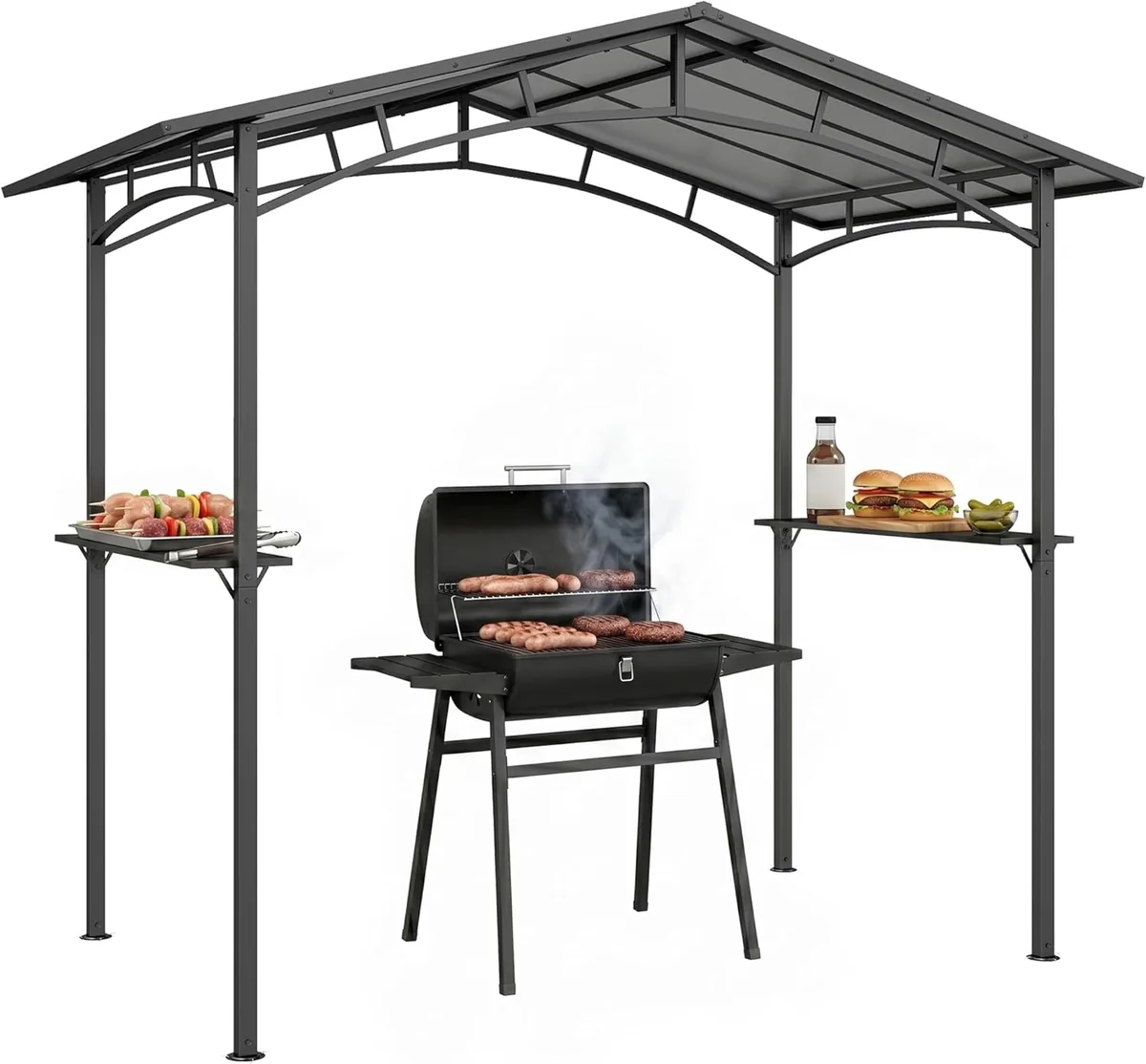 Gartenpavillon 2,5 x 1,5 m - Grillhütte - 2 Regale…