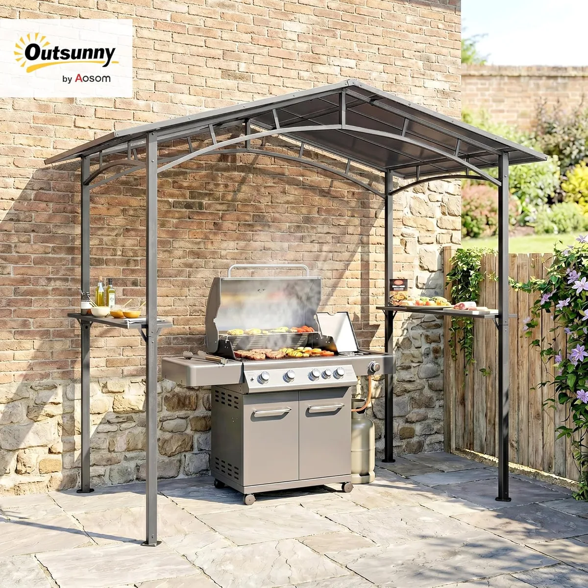 Gartenpavillon 2,5 x 1,5 m - Grillhütte - 2 Regale… — Ansicht 2