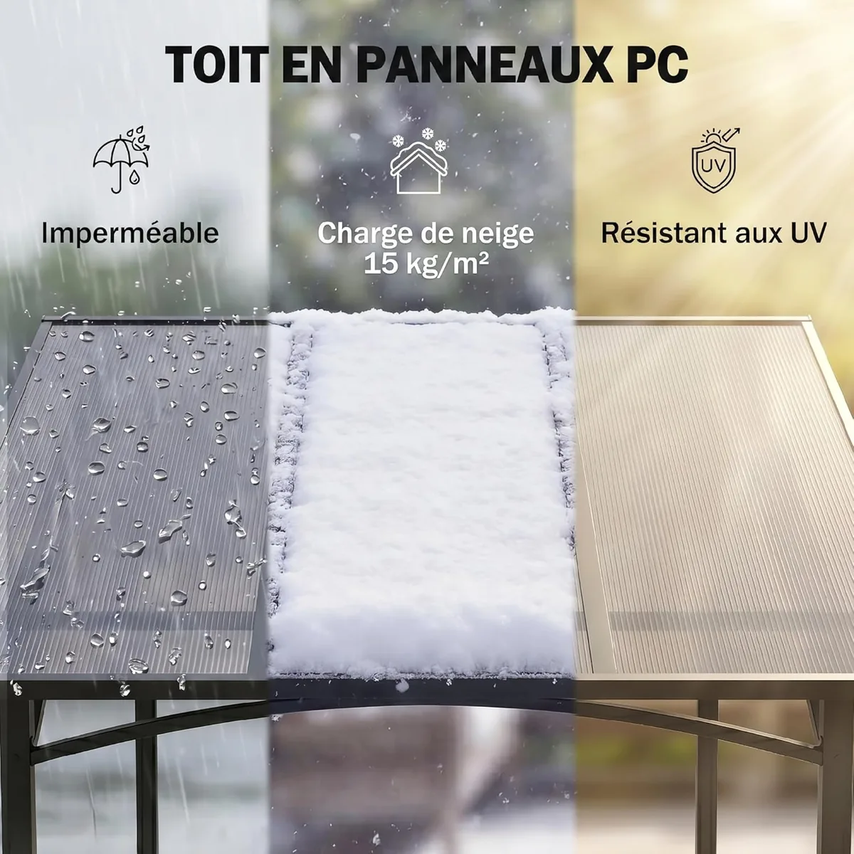 Gartenpavillon 2,5 x 1,5 m - Grillhütte - 2 Regale… — Ansicht 3