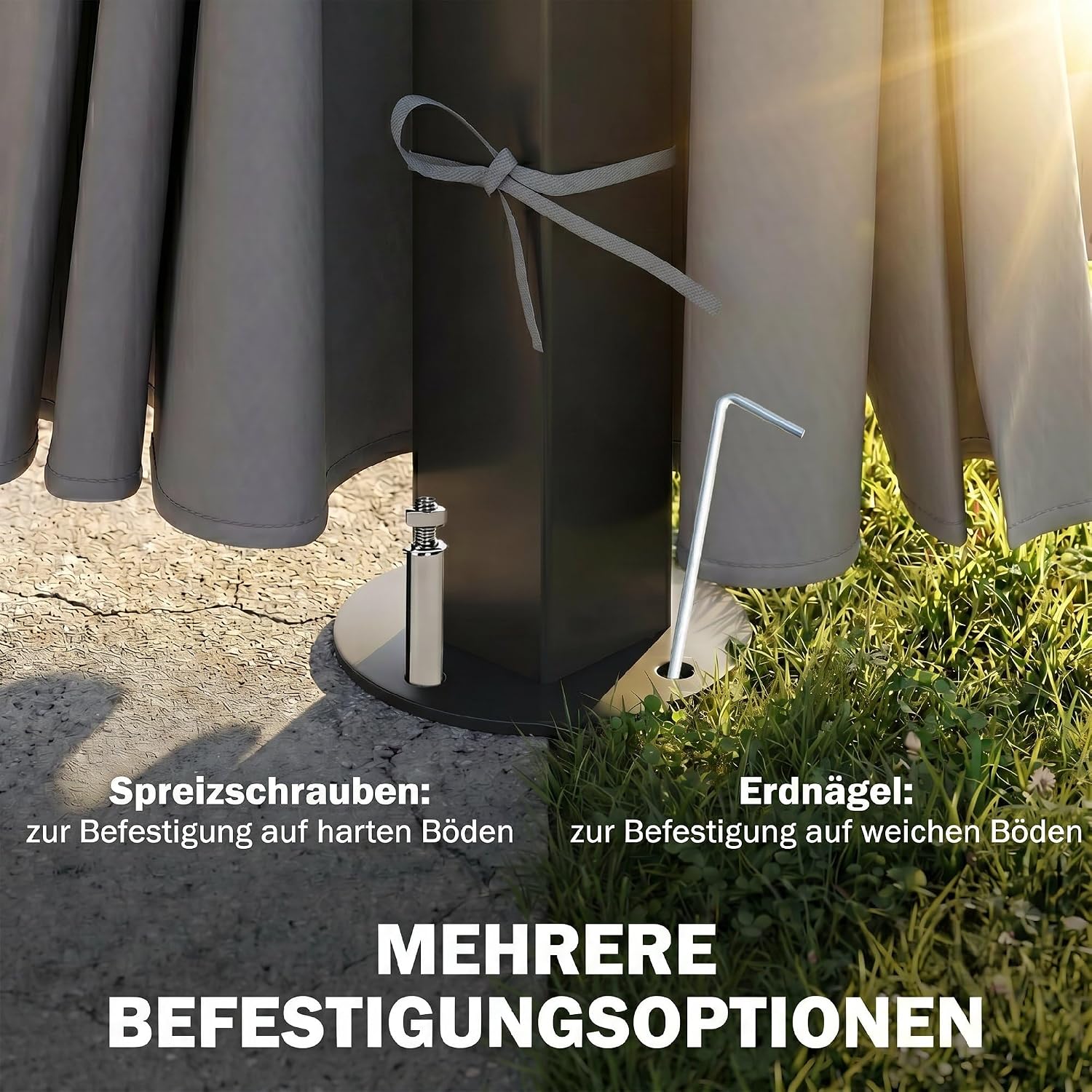 Outsunny Gartenpavillon 3 x 3 m Aluminium Wasserabweisend Stabil Winterfest Pavillon mit Hardtop 6 mm Polycarbonat-Dach 4 Seitenteile Moskitonetz,UV-Beständig, für Garten, Terrasse, Dunkelgrau — Ansicht 6