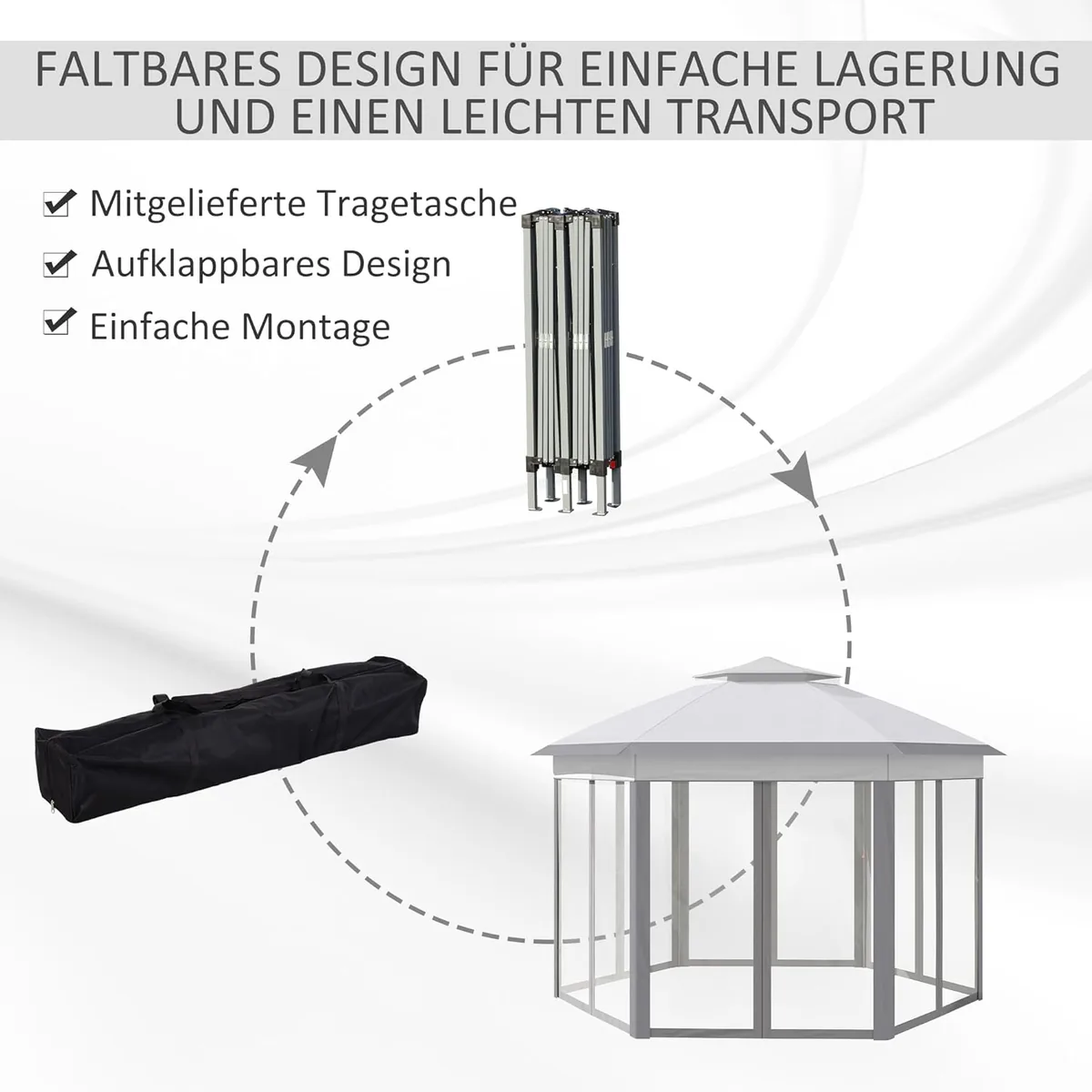 Gartenpavillon Faltpavillon 4 x 4 m Pop-Up-Zelt Partyzelt… — Ansicht 4