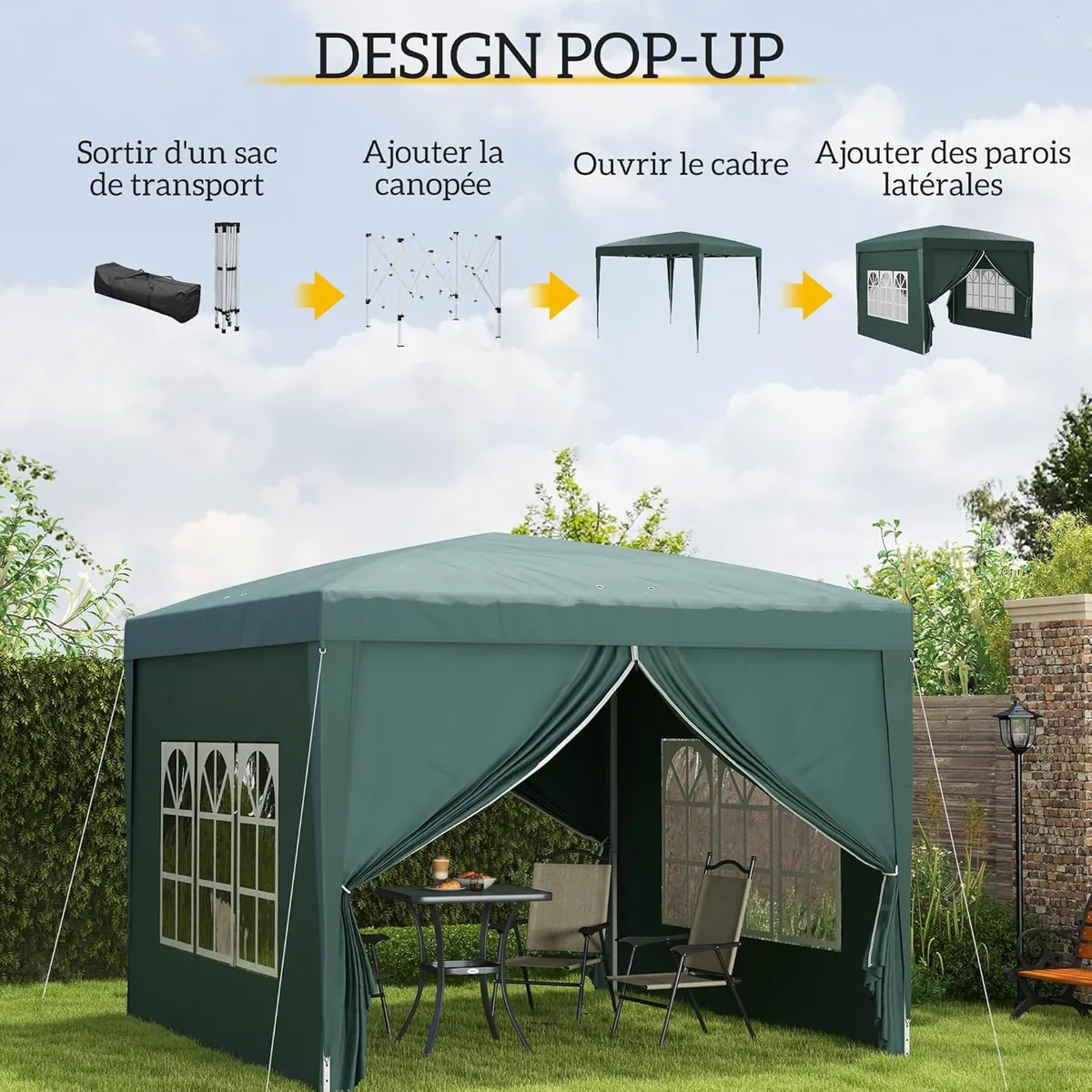 Gartenpavillon für den Außenbereich, Pavillon, Pop-Up… — Ansicht 3