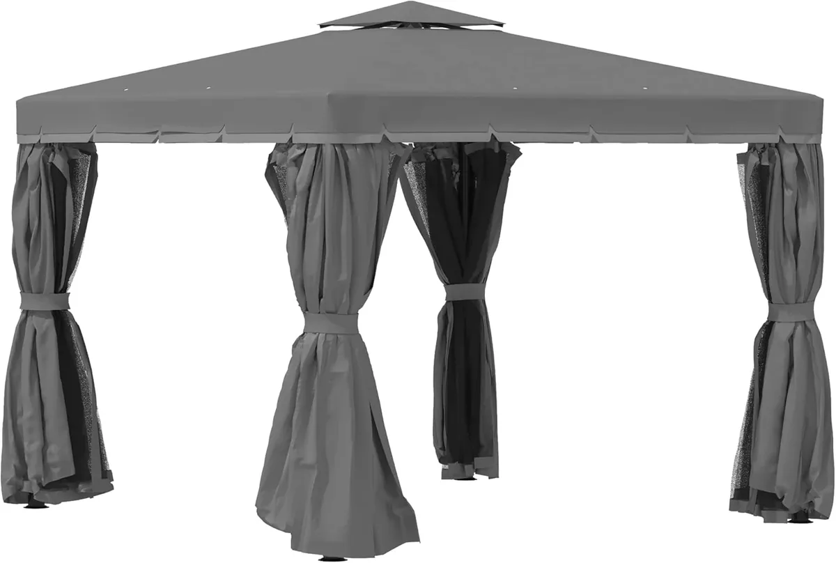 Gartenpavillon Pavillon 2,96 x 2,96 m Gartenzelt mit…