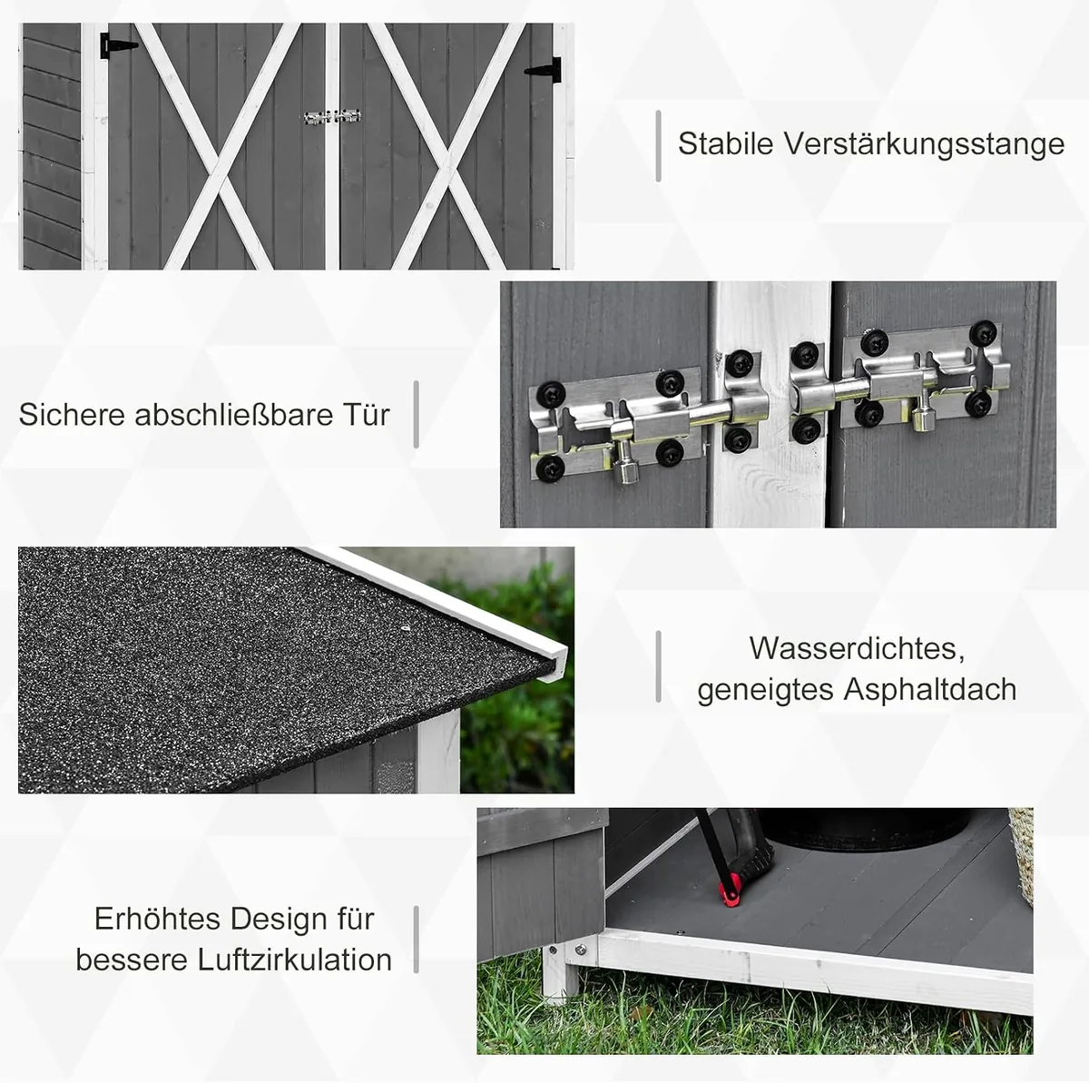 Gartenschrank Geräteschuppen mit 2 Tür Geräteschrank mit… — Ansicht 4