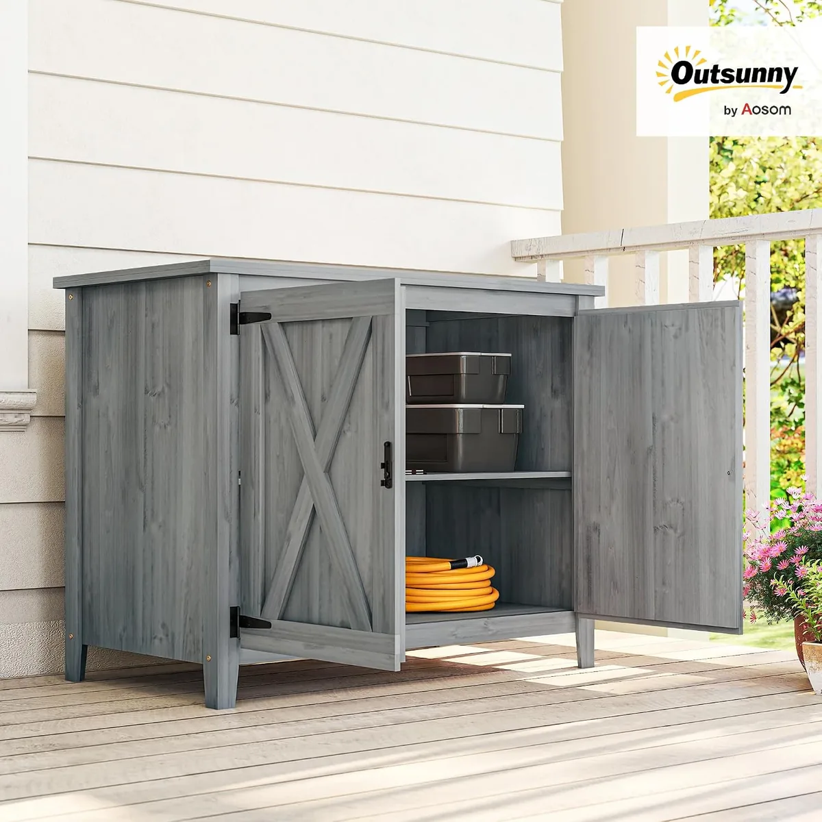 Gartenschrank Holz, 110x60x88,5cm Gerätehaus… — Ansicht 2