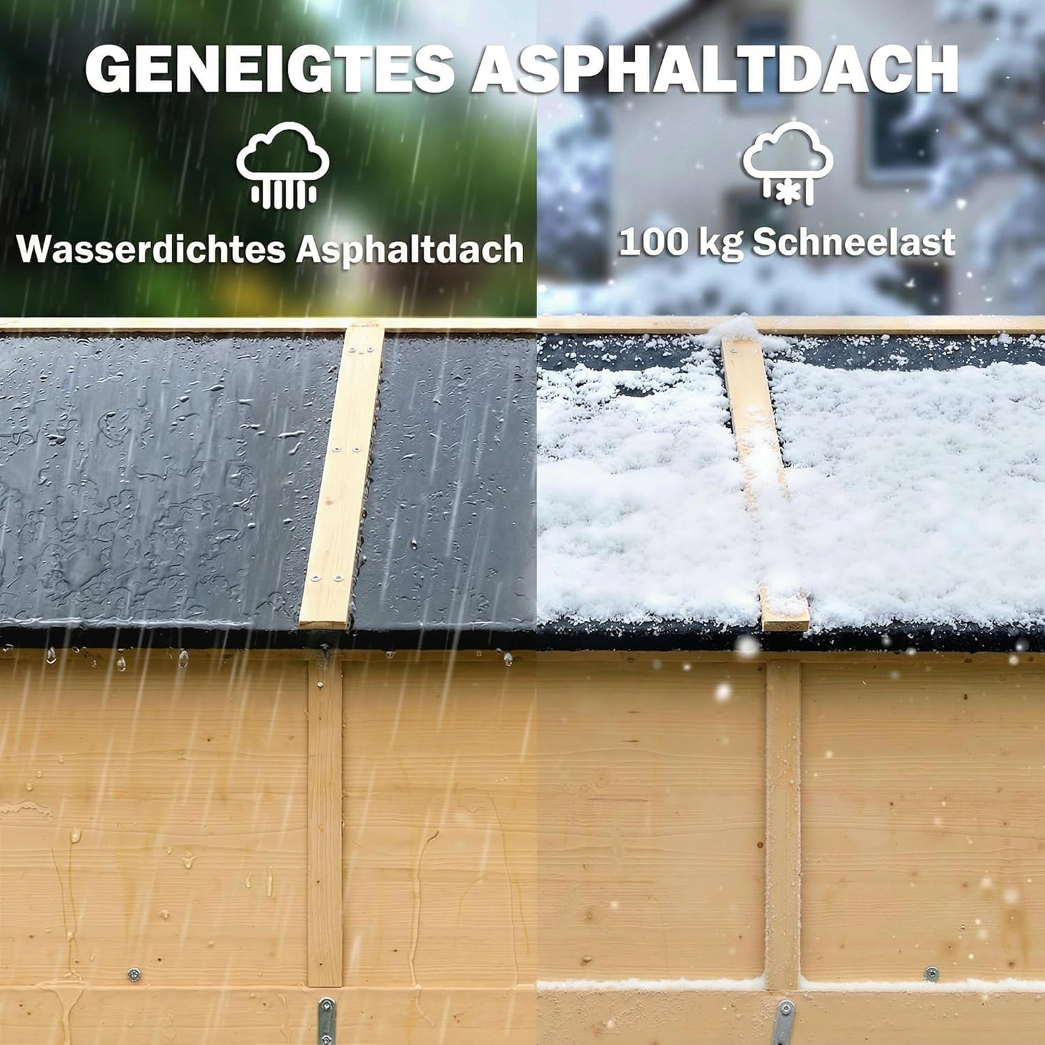 Outsunny Gartenschrank Holz Begehbarer Geräteschuppen mit Ablage Acrylfenstern Doppeltür Asphalt-Dach Lamellenlüftung Bodenplatte 147x68x198cm Geräteschrank mit verstellbare Füße Antikipp Gerätehaus — Ansicht 5