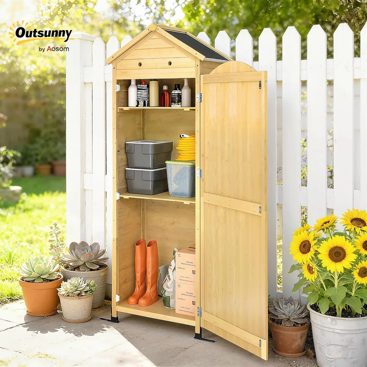 Gartenschrank Holz extra hohe Geräteschuppen mit… — Ansicht 2