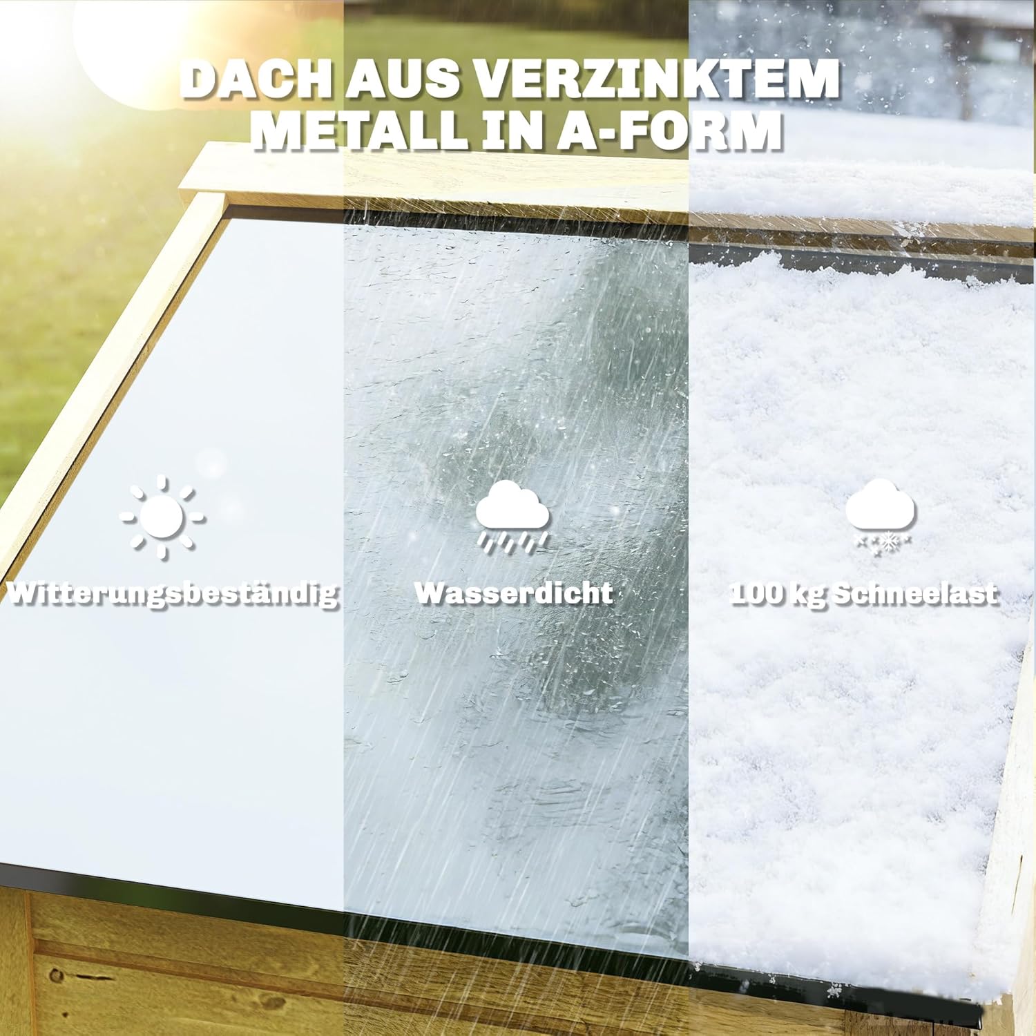 Outsunny Gartenschrank Holz extra hohe Geräteschuppen mit verstellbar Ablage magnetisch Tür galvanisiert Dach Belüftung Kippschutz 85x58x213 cm Geräteschrank Gerätehaus für Garten Terrasse Naturholz — Ansicht 5