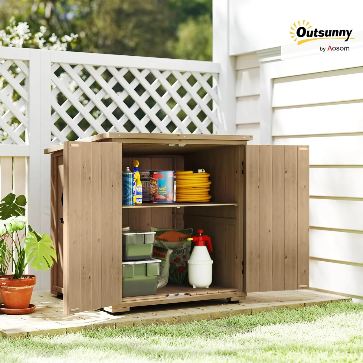 Gartenschrank Holz, Geräteschrank, Outdoor wetterfest… — Ansicht 2
