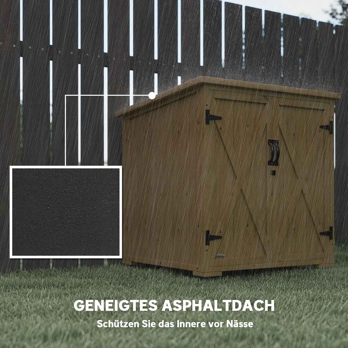 Gartenschrank Holz, Geräteschrank, Outdoor wetterfest… — Ansicht 4