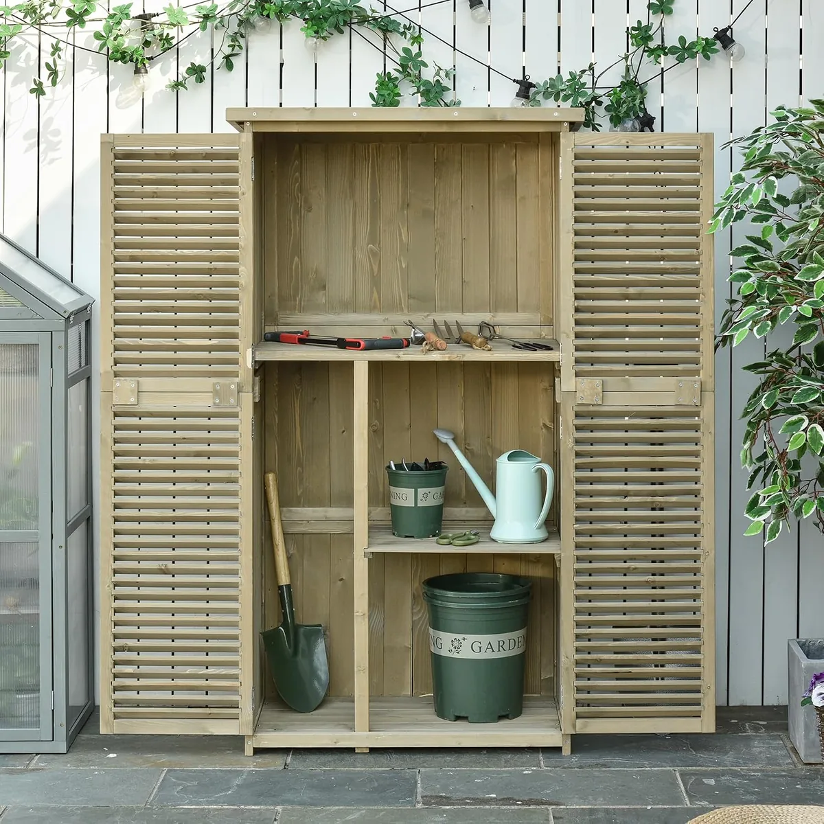 Gartenschrank Holz Geräteschuppen Gerätehaus mit… — Ansicht 2
