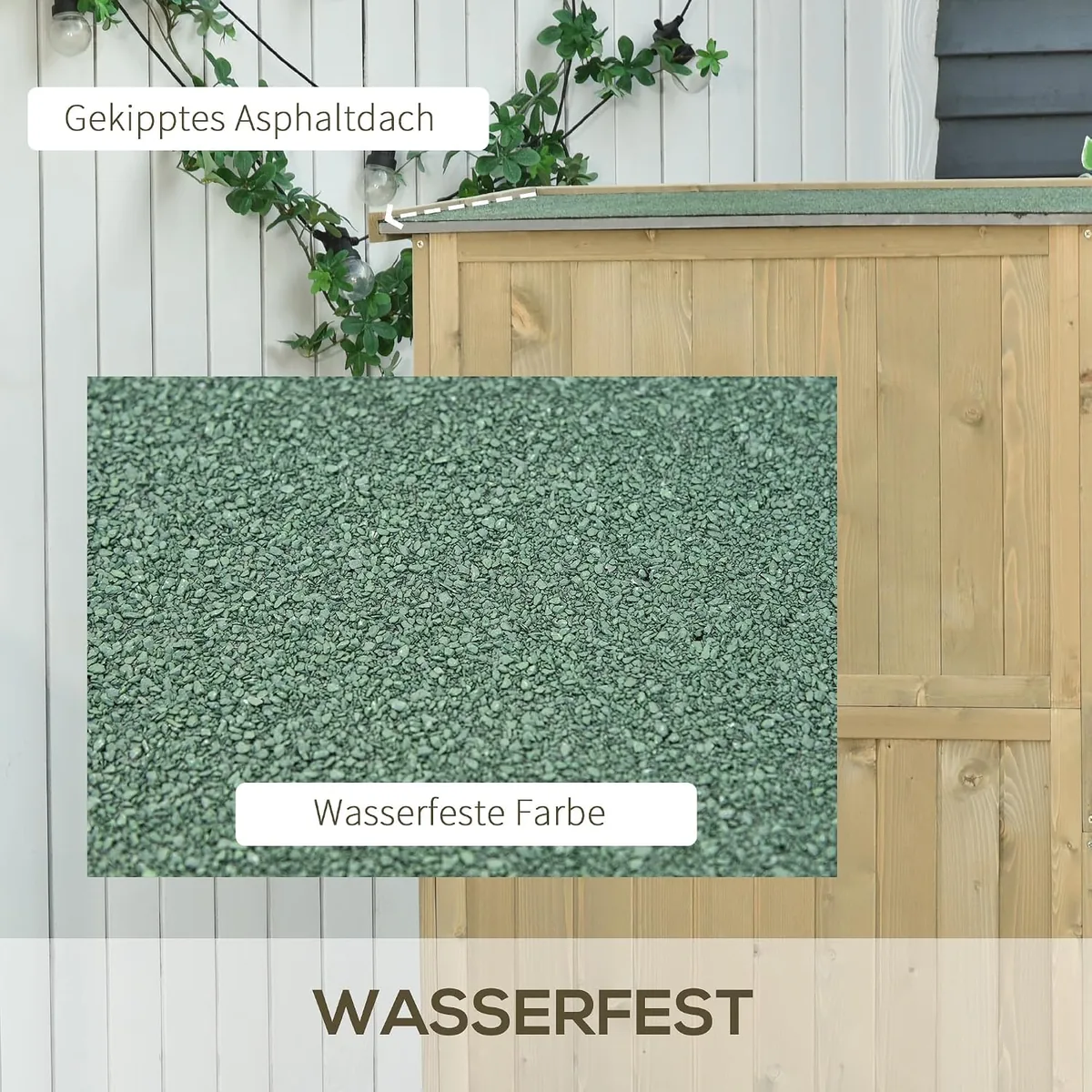 Gartenschrank Holz Geräteschuppen Gerätehaus mit… — Ansicht 3