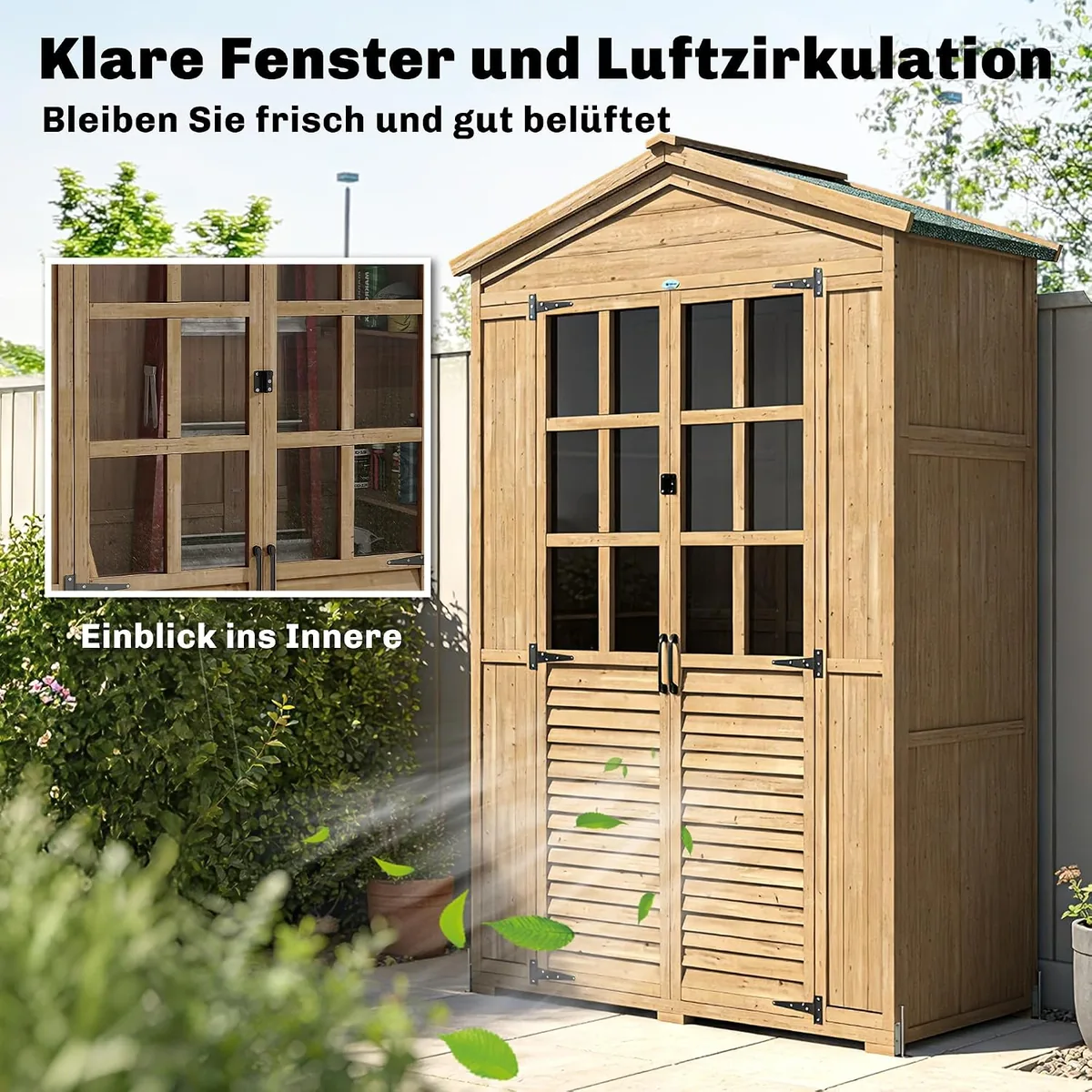 Gartenschrank Holz Geräteschuppen mit Ablage… — Ansicht 3