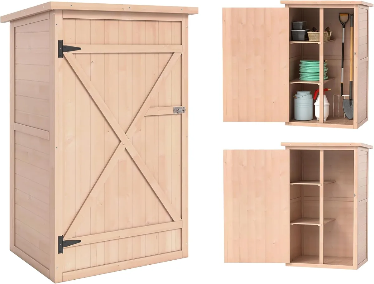 Gartenschrank Holz, Geräteschuppen wetterfest…